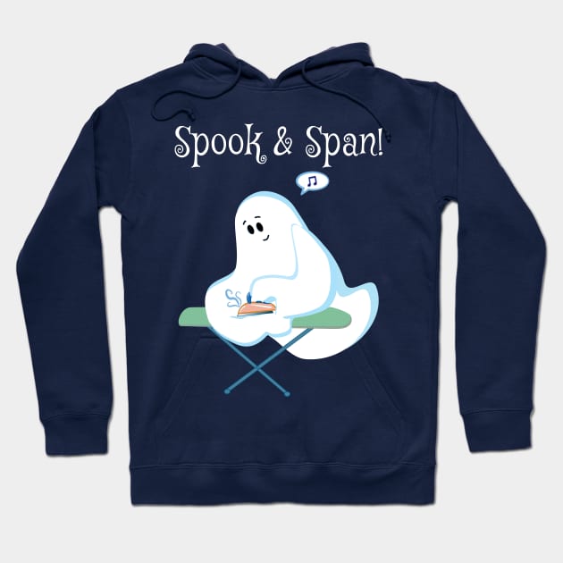 Cute Phantom Ghost Irons His Wrinkles For Halloween Hoodie by brodyquixote